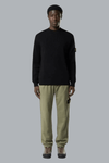 RIBBED SOFT ORGANIC COTTON CREW NECK BLACK