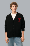 FELTED MERINO WOOL AMI DE COEUR V-NECK CARDIGAN