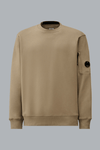SWEATSHIRT MET DIAGONALE OPGERICHTE FLEECE CREWNECK LENS EN DUIVENVORM
