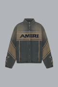 AMIRI SPORT DENIM TRACK JACKET WORN SLATE