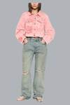 Overdyed Cropped Denim Jacket