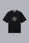 ALL AROUND COMPASS' PRINT ORGANIC COTTON JERSEY T-SHIRT BLACK