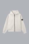 ORGANIC COTTON FLEECE HOODIE SWEATER PEARL GREY