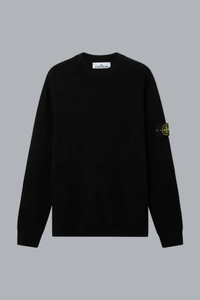 RIBBED SOFT ORGANIC COTTON CREW NECK BLACK