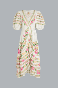 PALM DREAM WRAP MIDI DRESS