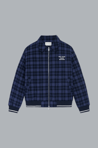 CHECK FLANNEL SLOGAN JACKET