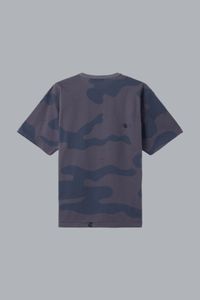 Gestructureerd gemerceriseerd jersey T-shirt, blauwgrijs