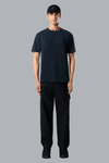 S.I. GHOST ORGANIC COTTON JERSEY CREPE T-SHIRT NAVY BLUE