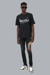 AMIRI SCRIPT T-SHIRT ZWART