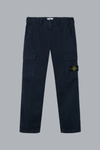 ORGANIC COTTON STRETCH BROKEN TWILL TROUSERS NAVY BLUE