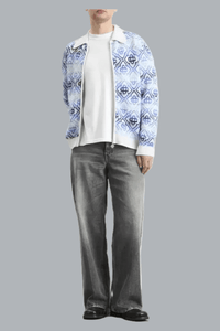 SPACE DYE MONOGRAM ZIP UP