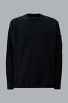 COTTON CHENILLE CREWNECK LENS SWEATER NAVY