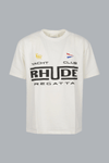 RHUDE REGATTA CLUB T-SHIRT VINTAGE WIT/ZWART/GROEN
