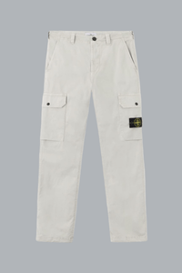 ORGANIC COTTON STRETCH BROKEN TWILL TROUSERS PEARL GREY