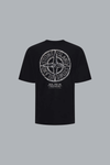 ALL AROUND COMPASS' PRINT ORGANIC COTTON JERSEY T-SHIRT BLACK