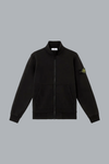 ORGANIC COTTON FLEECE ZIP UP SWEATER BLACK