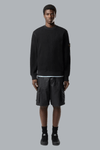 ORGANIC COTTON WAFFLE FLEECE SWEATSHIRT BLACK