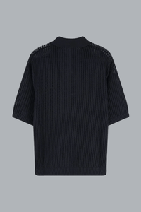 BEVERLY KNIT POLO BLACK