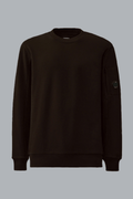 SWEATSHIRT MET DIAGONALE OPSTAANDE FLEECE CREWNECK LENS, ZWART