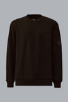 SWEATSHIRT MET DIAGONALE OPSTAANDE FLEECE CREWNECK LENS, ZWART