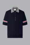 SAILBOAT JERSEY STITCH RWB STRIPE RUGBY POLO SHIRT
