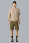 RIBBED SOFT ORGANIC COTTON CREW NECK DESERT SAND
