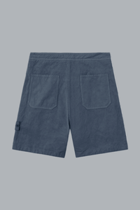S.I. GHOST COTTON LINEN CANVAS SHORTS SLATE BLU