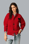 FELTED MERINO WOOL AMI DE COEUR CREWNECK CARDIGAN