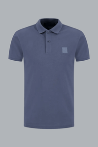 S.I. GHOST ORGANIC COTTON PIQUÉ POLO SHIRT SLATE BLU