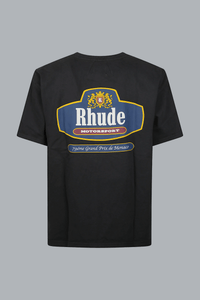 RHUDE RACING CREST TEE VINTAGE BLACK/ NAVY