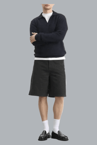 LASER MONOGRAM DENIM SHORTS BLACK