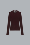 CONTRASTED VINYL RIB KNIT CREWNECK