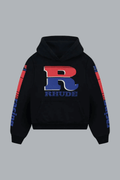 SPLIT PETROL LOGO HOODIE VINTAGE ZWART/ROOD/BLAUW