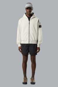 ORGANIC COTTON FLEECE HOODIE SWEATER PEARL GREY