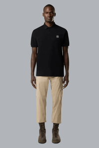 50/2 ORGANIC COTTON PIQUÉ POLO SHIRT BLACK