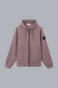 ORGANIC COTTON FLEECE HOODIE SWEATER PURPLE GRAY