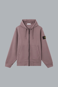 ORGANIC COTTON FLEECE HOODIE SWEATER PURPLE GRAY