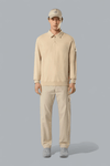 ORGANIC COTTON STRETCH FLEECE GHOST POLO SWEATER