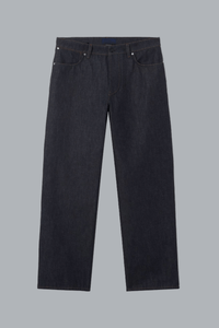INDIGO DENIM RAW LOOSE JEANS BLUE RAW