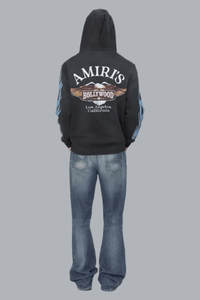 MA FLAMES ZIP HOODIE BLACK