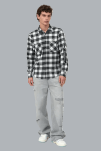 BONES FLANNEL OVERSHIRT BLACK