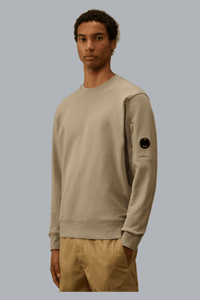 DIAGONAL RAISED FLEECE CREWNECK LENS SWEATSHIRT DOVE
