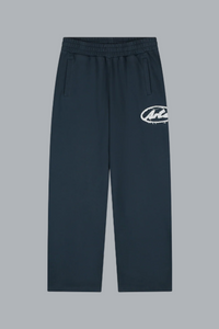 Zwembroek met cirkelvormig logo, marineblauw