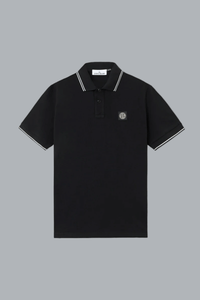 95% ORGANIC COTTON/ 5% ELASTANE PIQUÉ POLO SHIRT BLACK