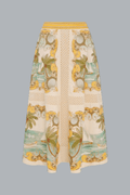 ROYAL SEA MULTICOLOR CROCHET DETAIL MIDI SKIRT