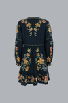 MAIRA FLORAL DONKERBLAUWE MINIJURK