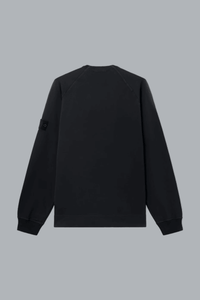 STRETCH COTTON FLEECE SWEATSHIRT NAVY BLUE