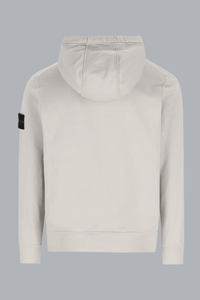 ORGANIC COTTON FLEECE HOODIE SWEATER PEARL GREY