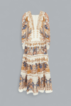 SEA GARDEN OFF-WHITE BREEDTEKENING LANGE JURK