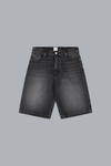 Round pocket Denim Short Fade Black